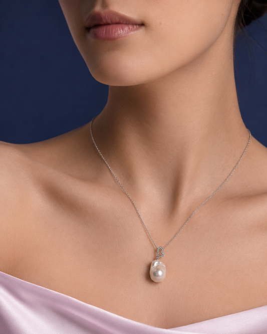 Diamond Heart Baroque Pendant