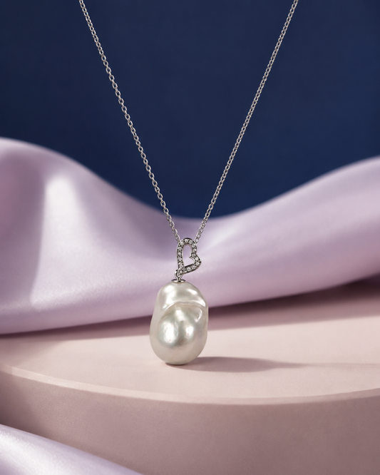 Diamond Heart Baroque Pendant