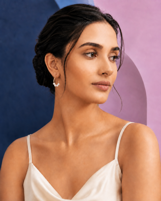 Half & Half Pearl Earring