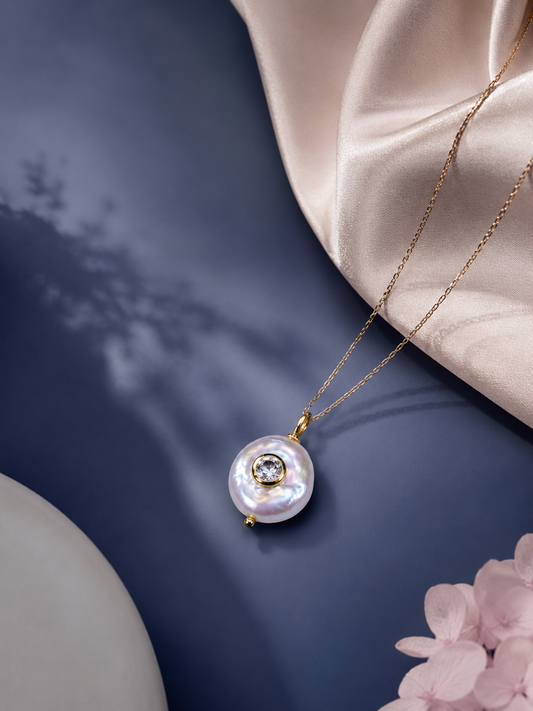 Coin Pearl Pendant Chain