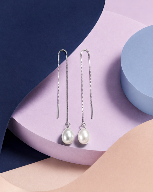 Long Pearl Drop Earring