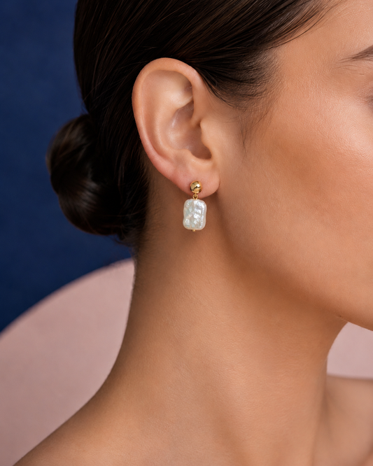 Square Long Drop Earring