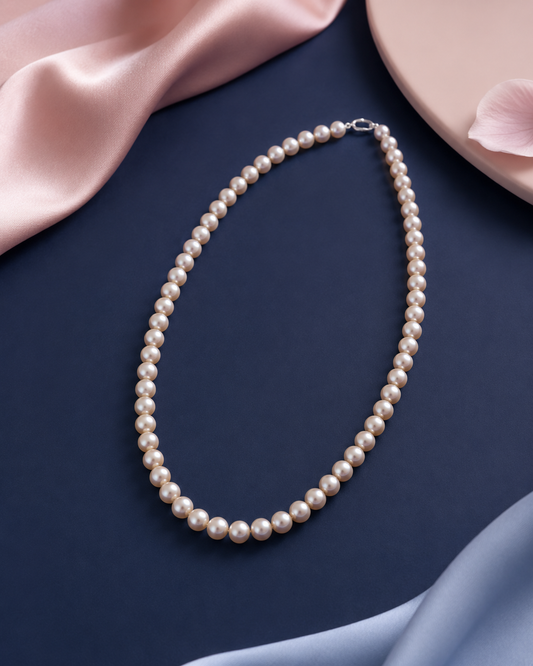 White Round Pearl Necklace