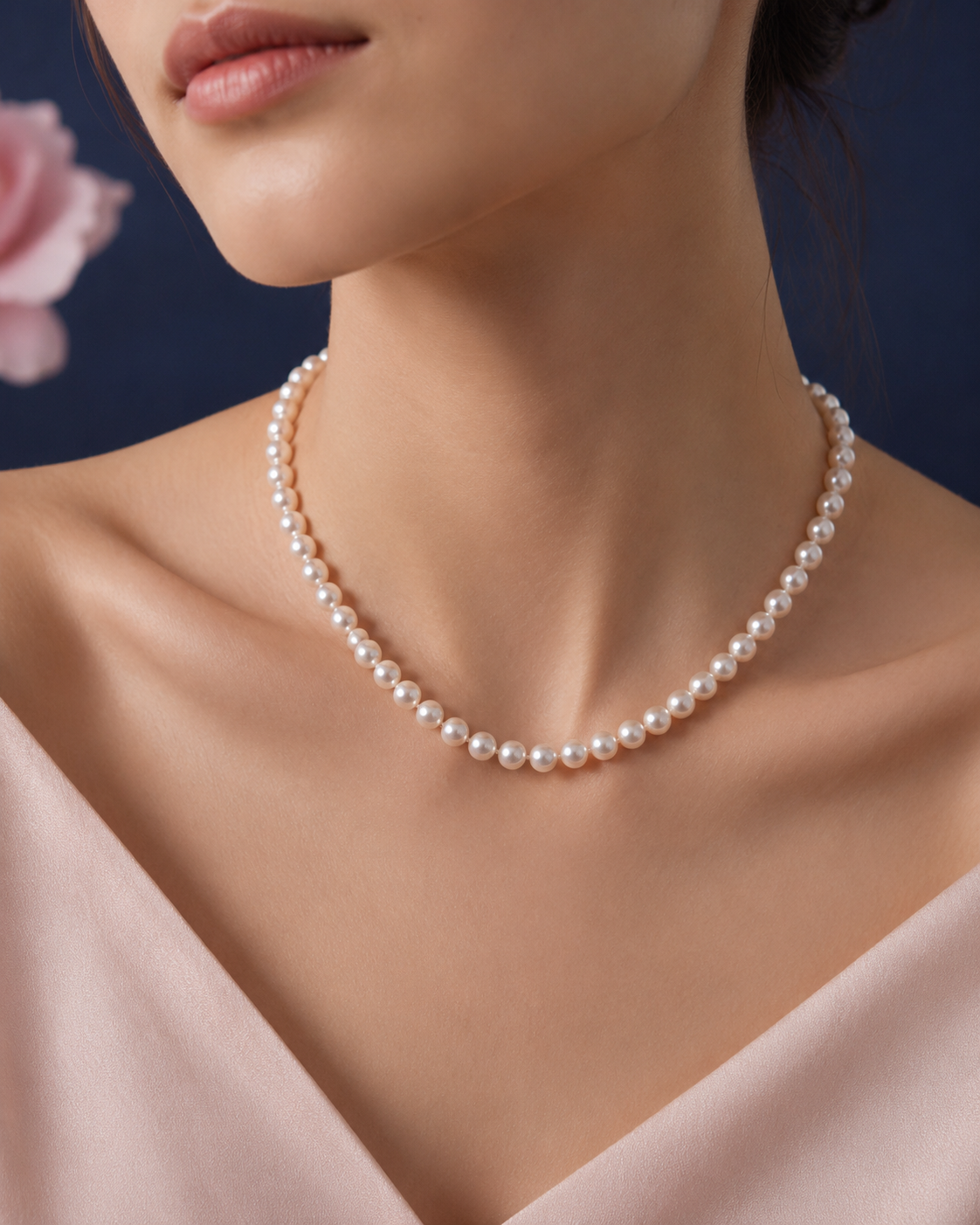 White Round Pearl Necklace