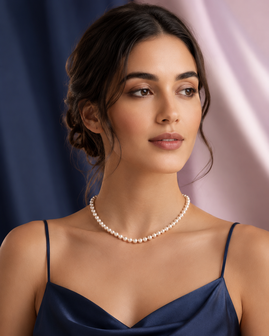 White Round Pearl Necklace