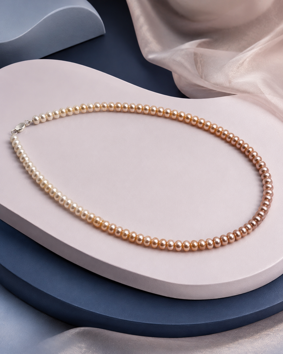 Colour Gradient Button Pearl Necklace