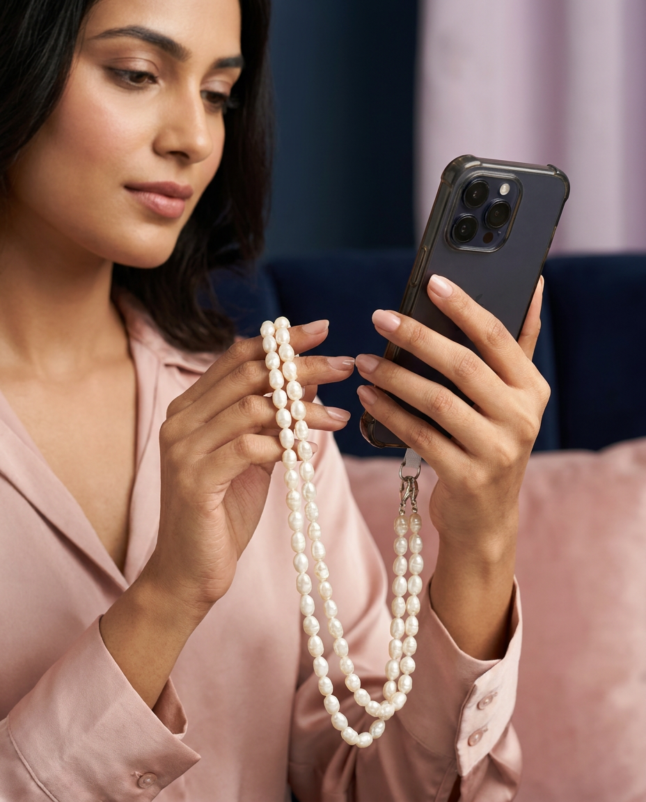 Crossbody Pearl Phone Strap